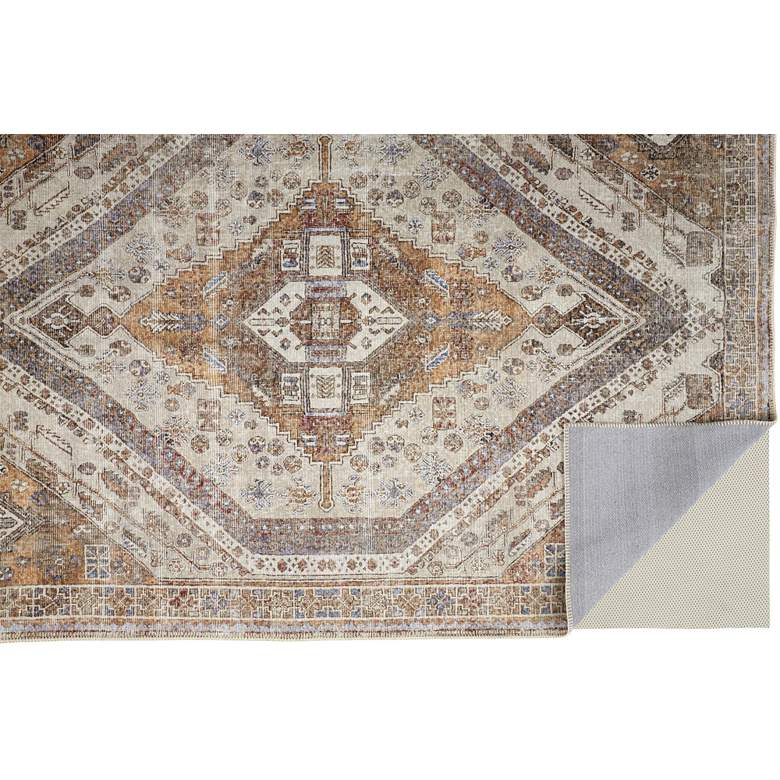 Image 4 Percy PRC39AN 5'3"x7'6" Rust and Blue Medallion Area Rug more views