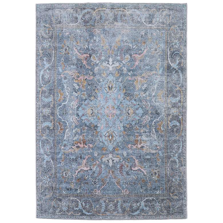 Image 1 Percy Transitional Medallion Soft Indoor Blue Area Rug 39AFF
