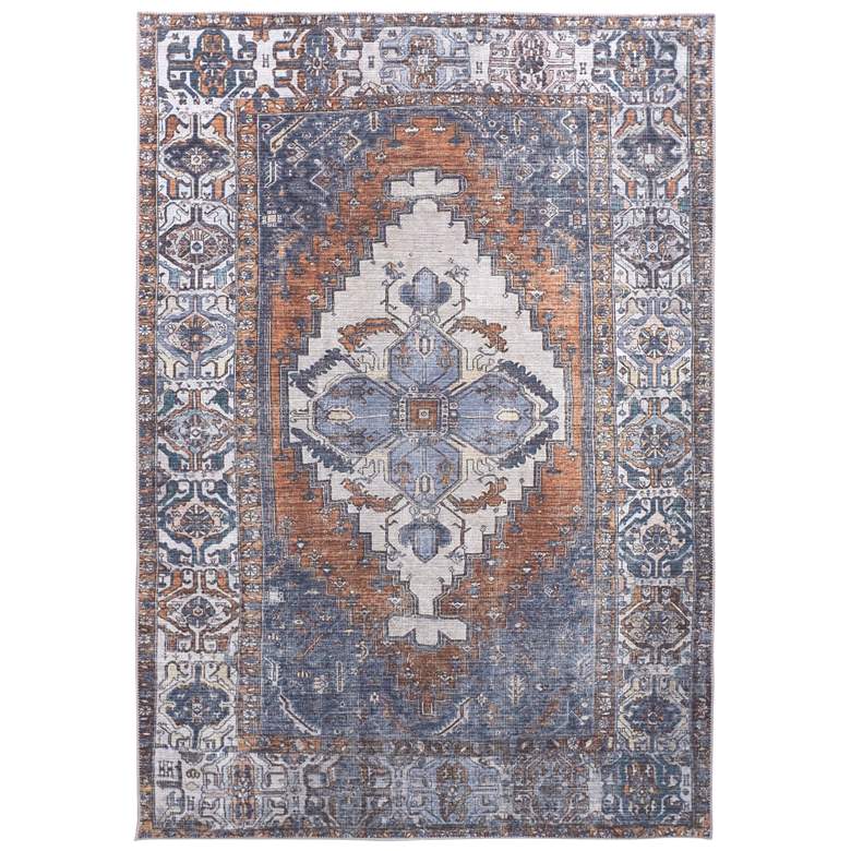Image 1 Percy Transitional Medallion Soft Indoor Blue Area Rug 39AIF