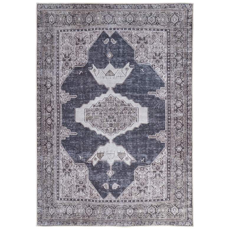 Image 1 Percy Transitional Medallion Soft Indoor Gray Area Rug 39PBF