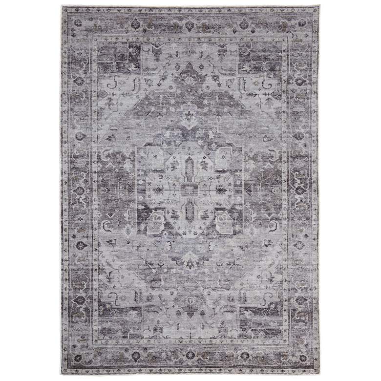 Image 1 Percy Transitional Medallion Soft Indoor Gray Area Rug 39PCF