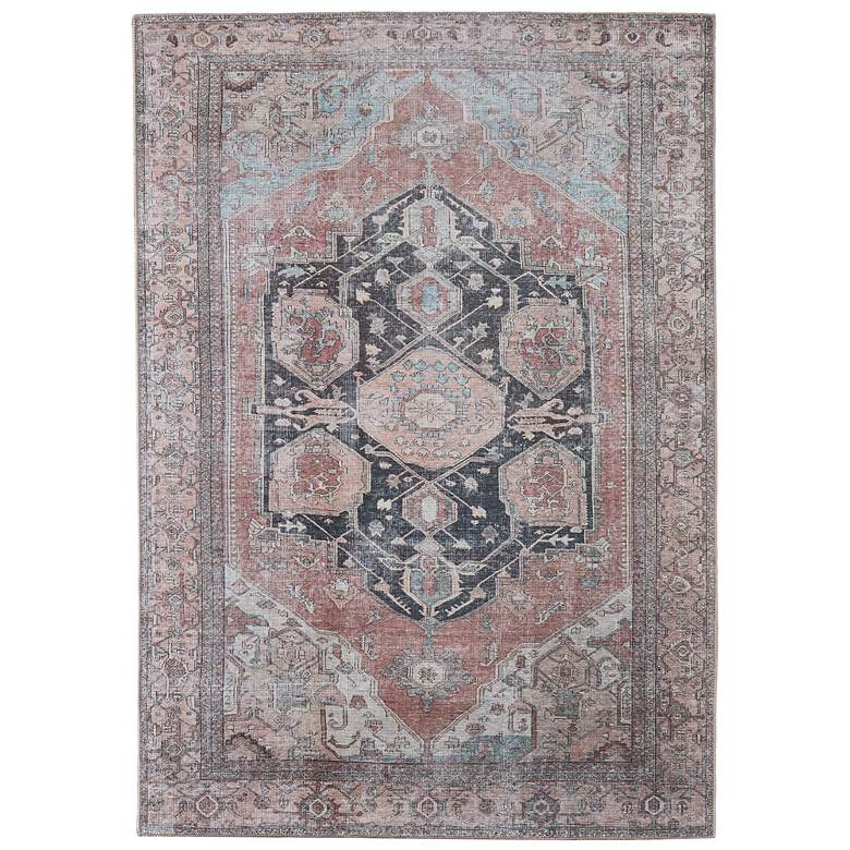 Image 1 Percy Transitional Medallion Soft Indoor Orange Area Rug 39ALF