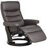 Peregrine Charcoal Faux Leather Flip Up Swivel Recliner