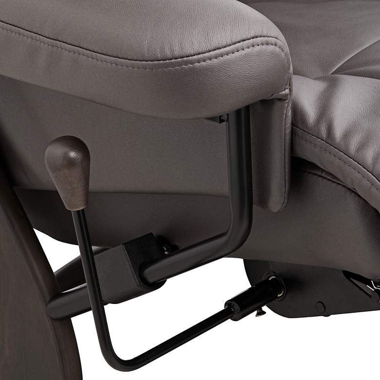 Image 5 Peregrine Charcoal Faux Leather Flip Up Swivel Recliners Set of 2 more views