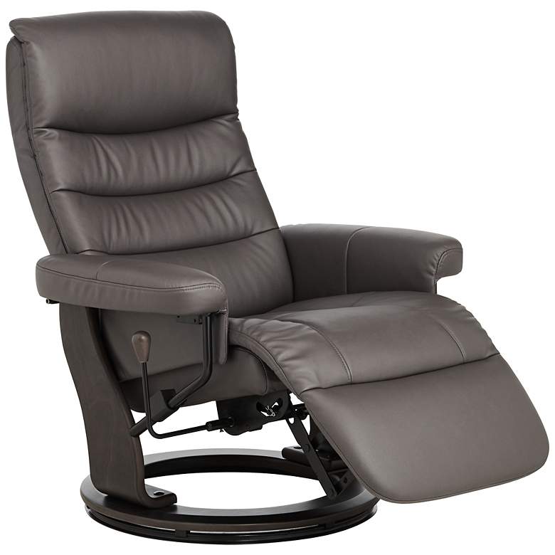 Image 7 Peregrine Charcoal Faux Leather Flip Up Swivel Recliners Set of 2 more views