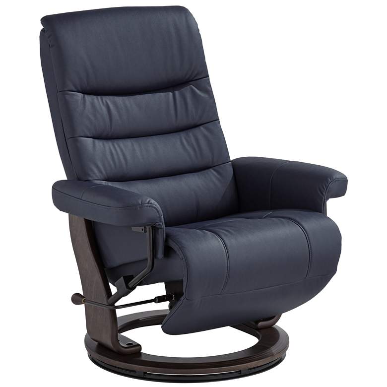 Image 2 Peregrine Midnight Blue Faux Leather Adjustable Swivel Recliner