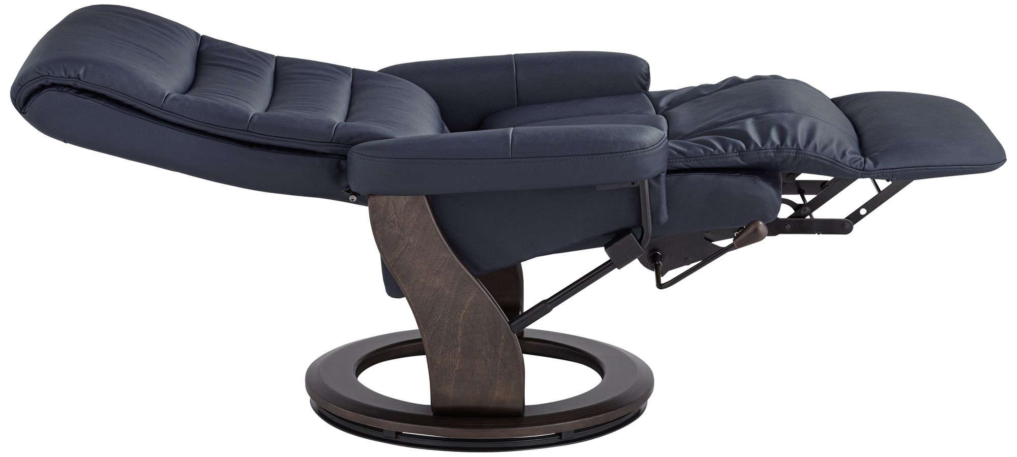 Peregrine Midnight Blue Faux Leather Adjustable Swivel Recliner