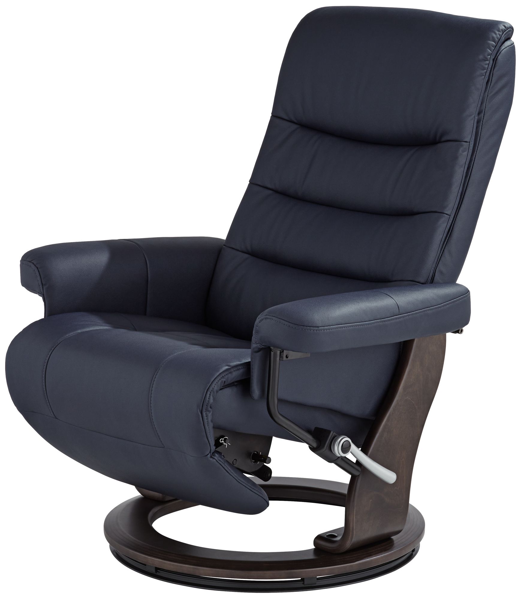 Peregrine Midnight Blue Faux Leather Adjustable Swivel Recliner