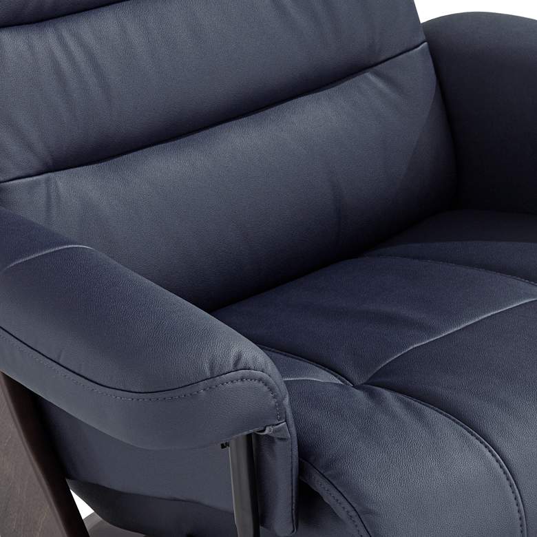 Image 4 Peregrine Midnight Blue Faux Leather Adjustable Swivel Recliner more views