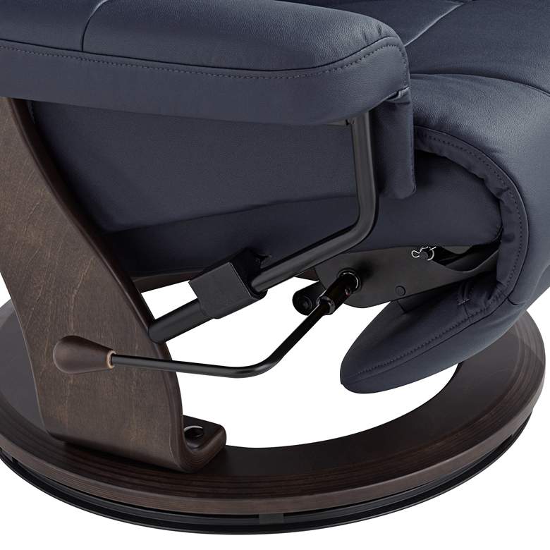 Image 5 Peregrine Midnight Blue Faux Leather Adjustable Swivel Recliner more views