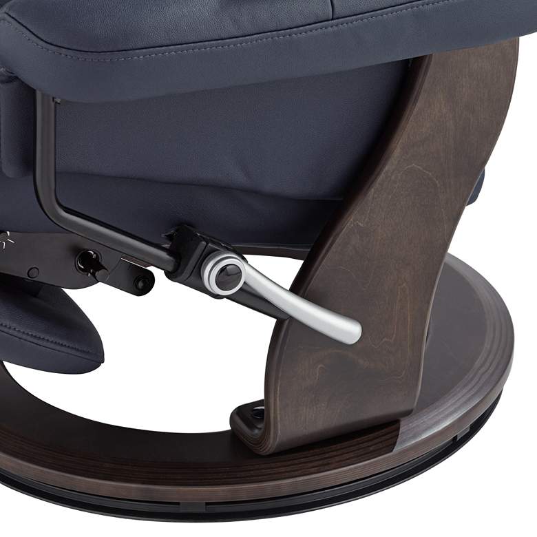 Image 6 Peregrine Midnight Blue Faux Leather Adjustable Swivel Recliner more views