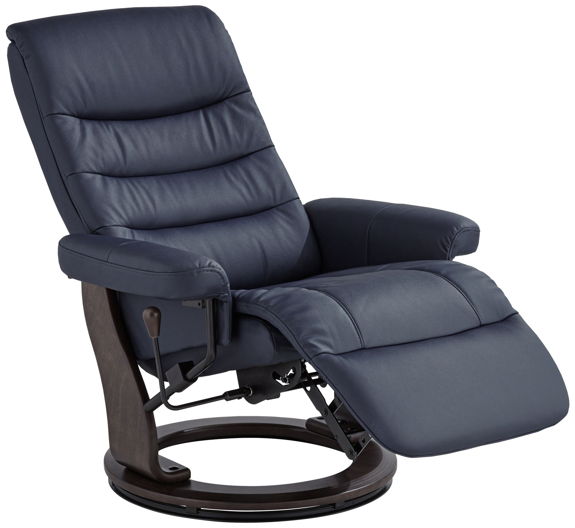 Peregrine Midnight Blue Faux Leather Adjustable Swivel Recliner
