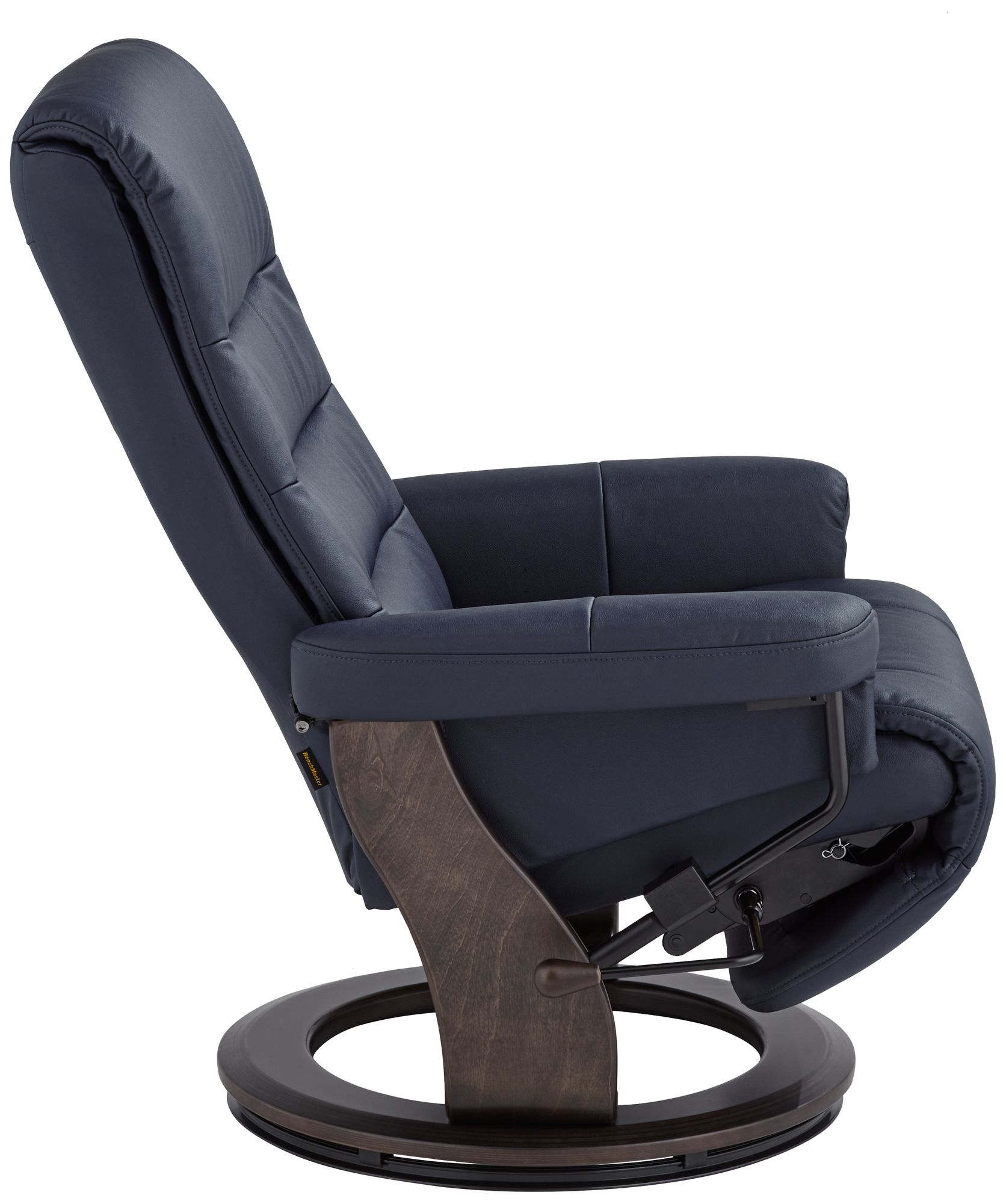 Peregrine Midnight Blue Faux Leather Adjustable Swivel Recliner