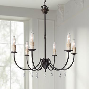 Peresalem 22 1/2" Wide Oil-Rubbed Bronze 6-Light Chandelier