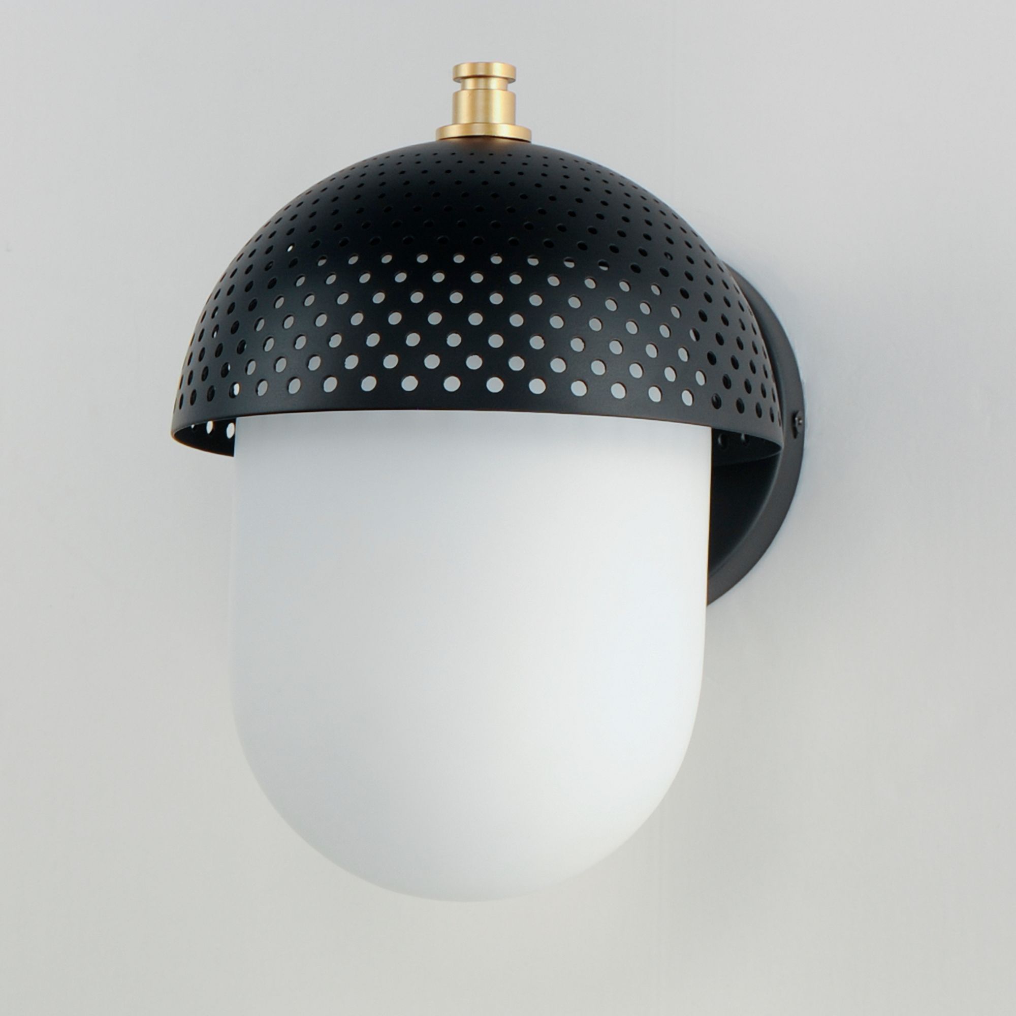 Image 2 Perf 1-Light Outdoor Wall Sconce Black / Gold more views