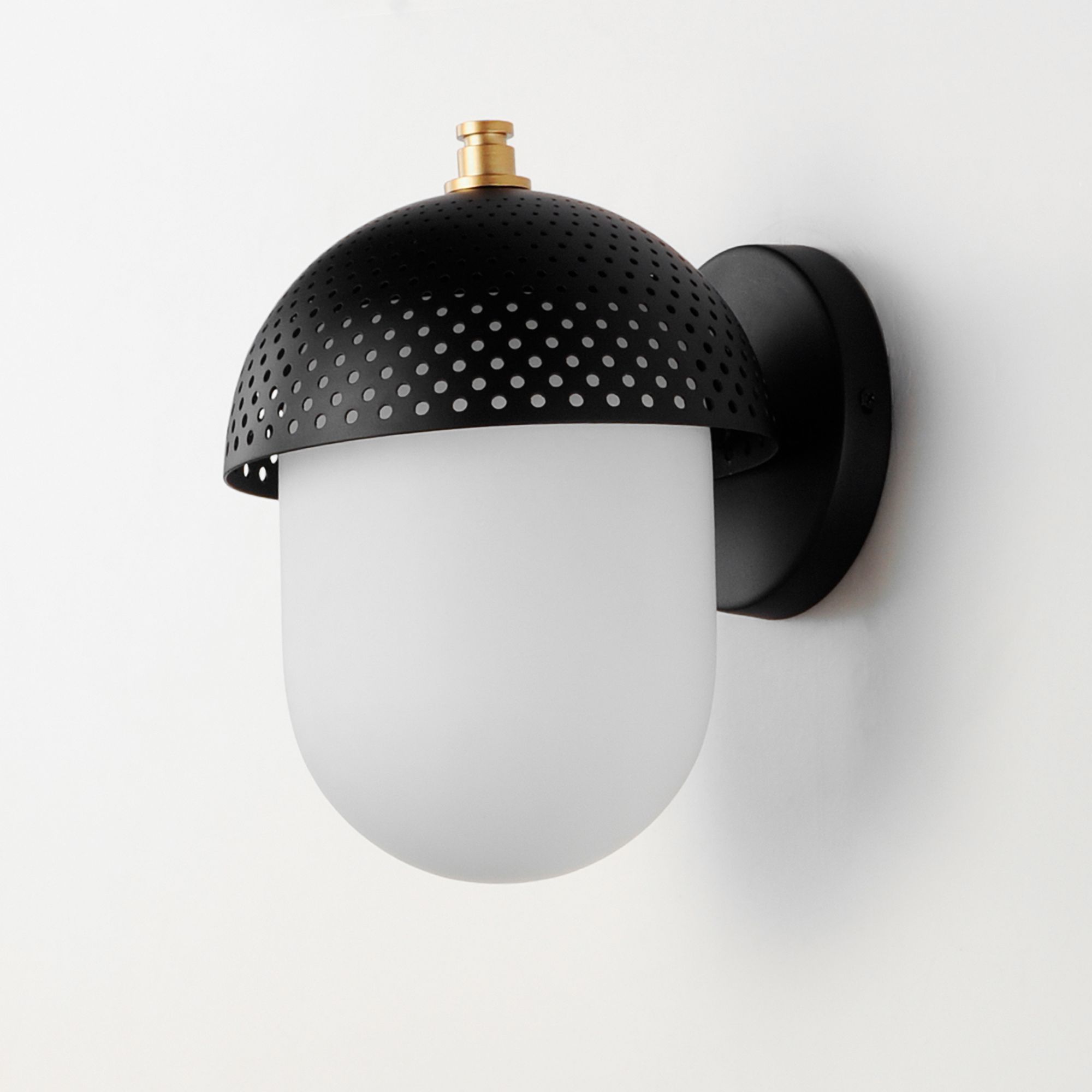 Image 3 Perf 1-Light Outdoor Wall Sconce Black / Gold more views