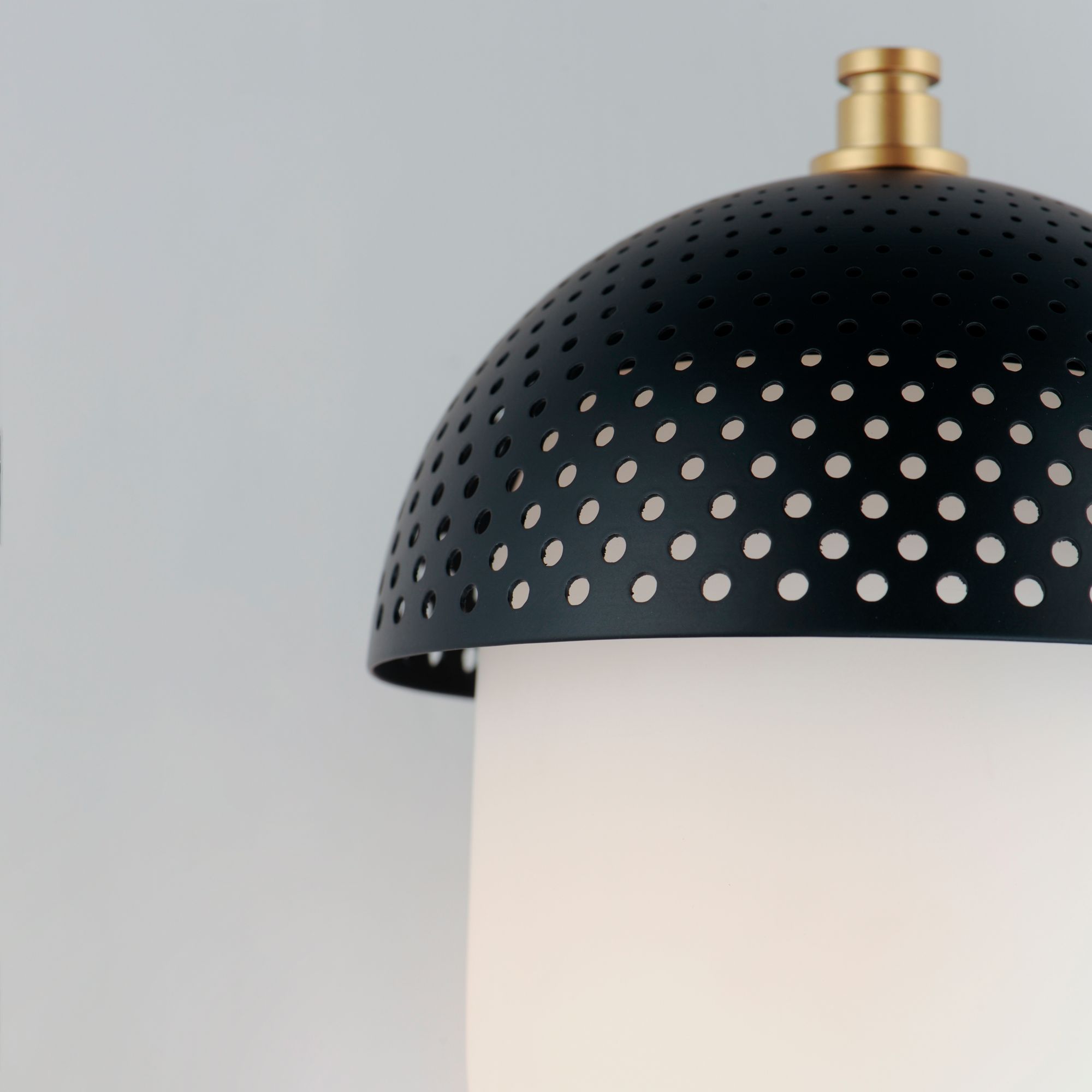 Image 7 Perf 1-Light Outdoor Wall Sconce Black / Gold more views