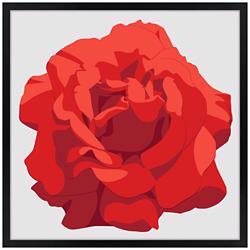 Perfect Red Rose 26&quot; Square Black Giclee Wall Art