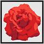 Perfect Rose Red Giclee 21" Square Black Frame Wall Art