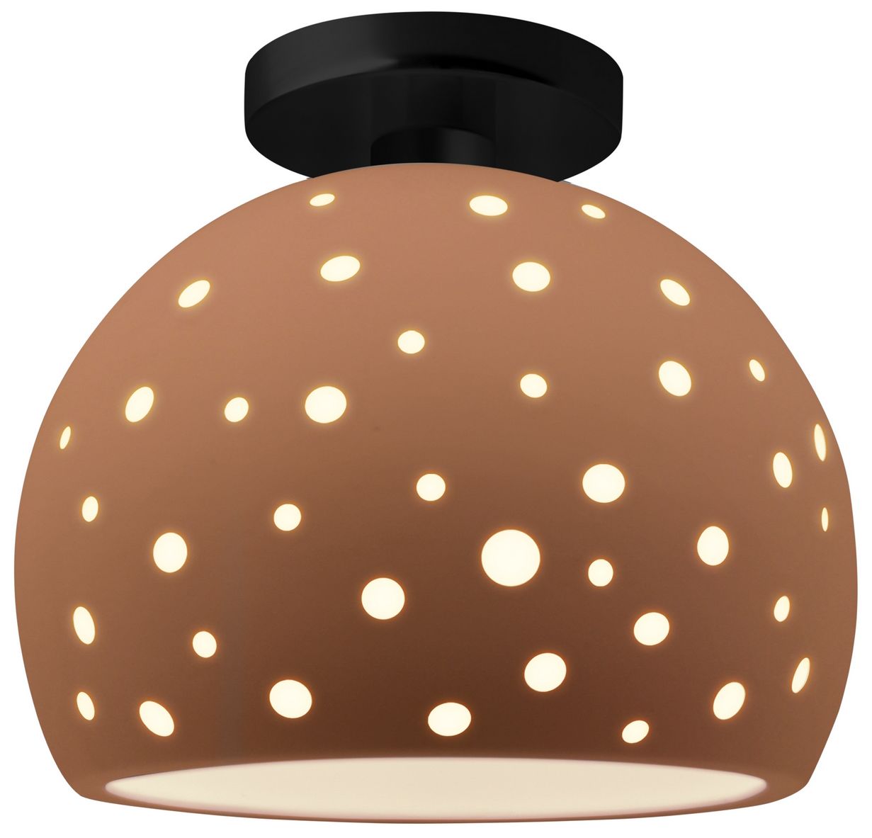 Perforated Globe 10" Wide Adobe Matte Bl