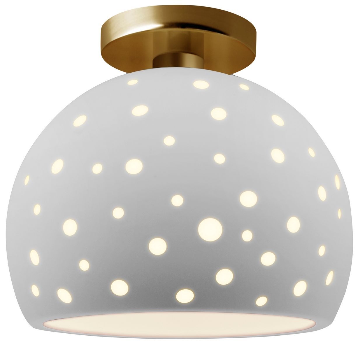 Perforated Globe 10" Wide Bisque Brushed