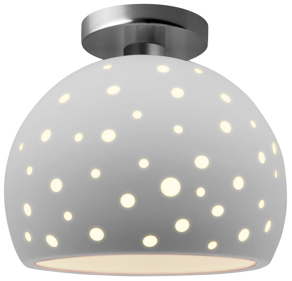 Perforated Globe 10" Wide Bisque Brushed