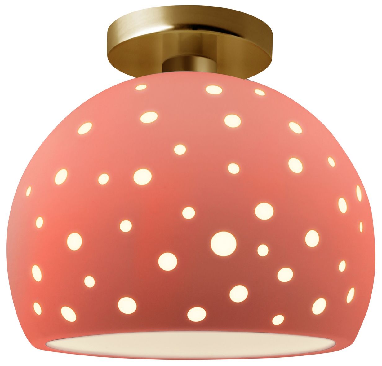 Perforated Globe 10" Wide Gloss Blush Br