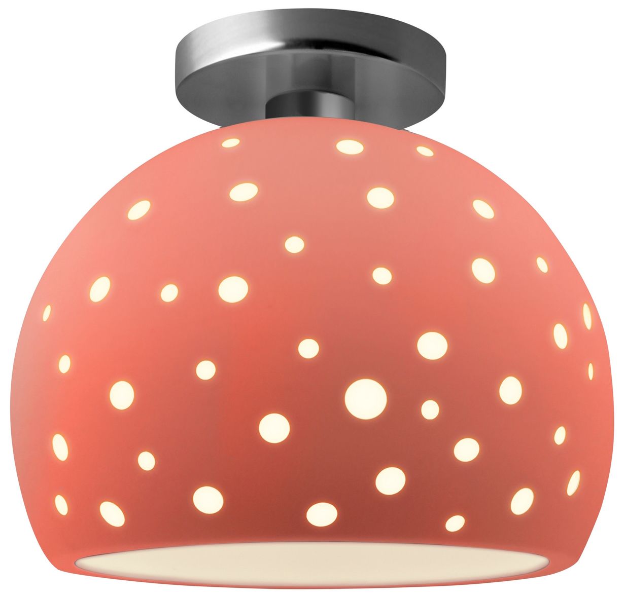 Perforated Globe 10" Wide Gloss Blush Br