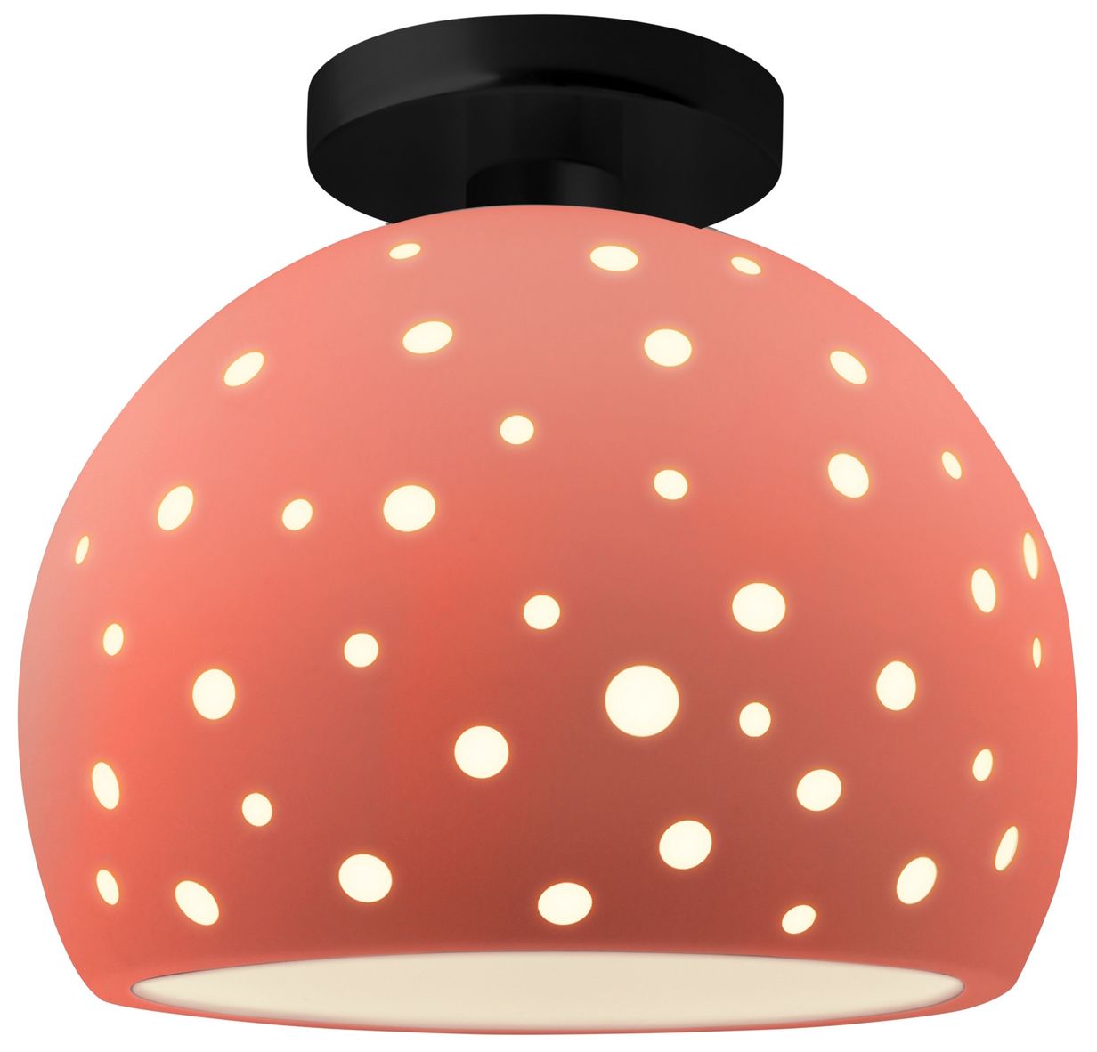 Perforated Globe 10" Wide Gloss Blush Ma