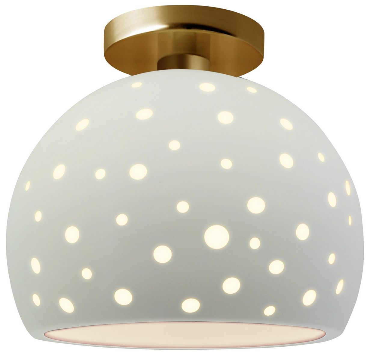 Perforated Globe 10" Wide Matte White Br