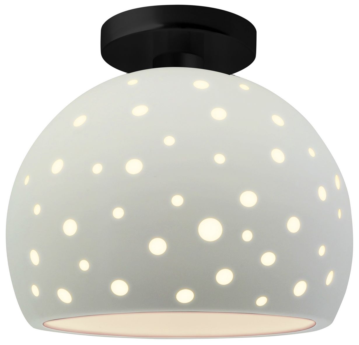 Perforated Globe 10" Wide Matte White Ma