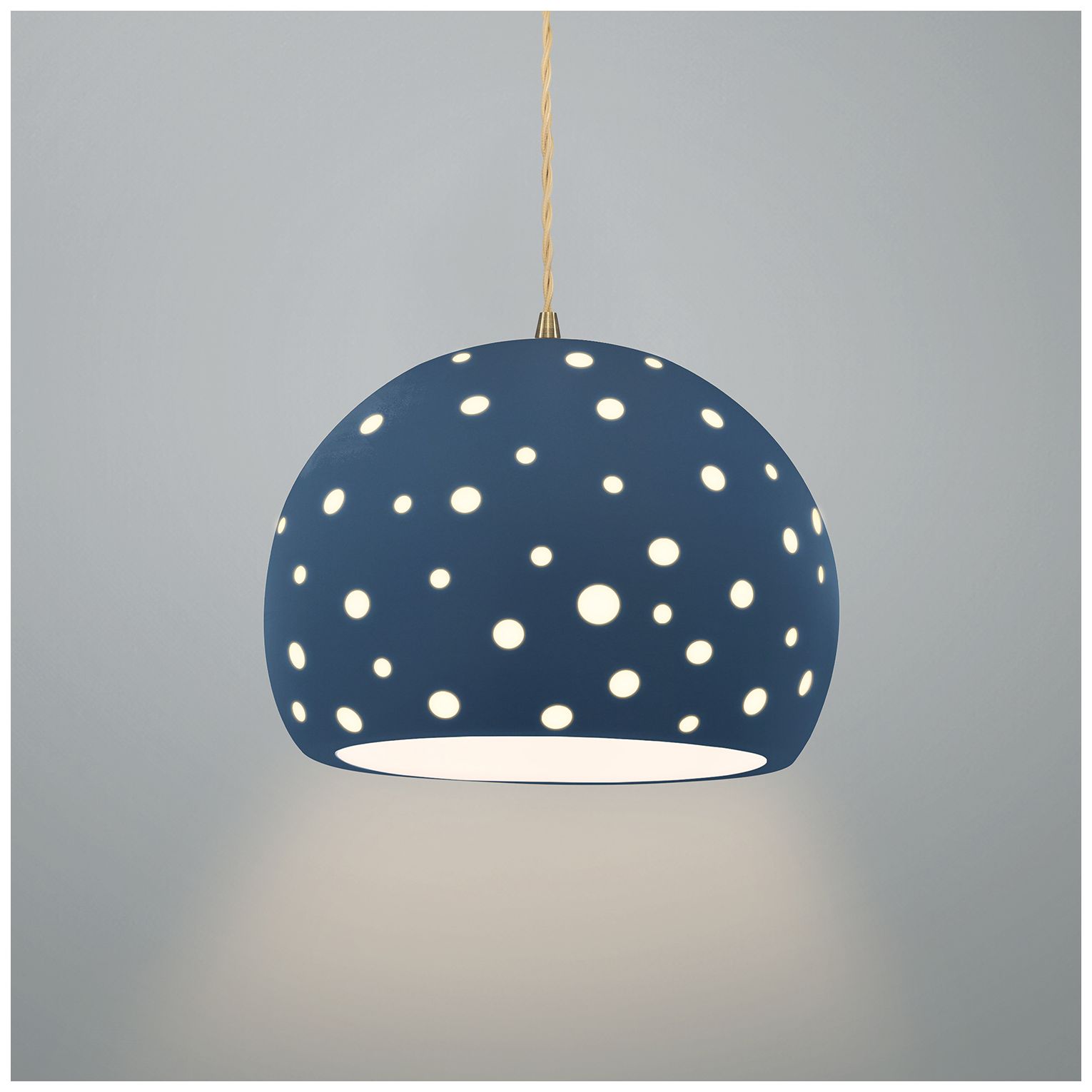 Image 3 Perforated Globe 12.25"W Midnight Sky, Antique Brass Pendant - Rigid Stem more views