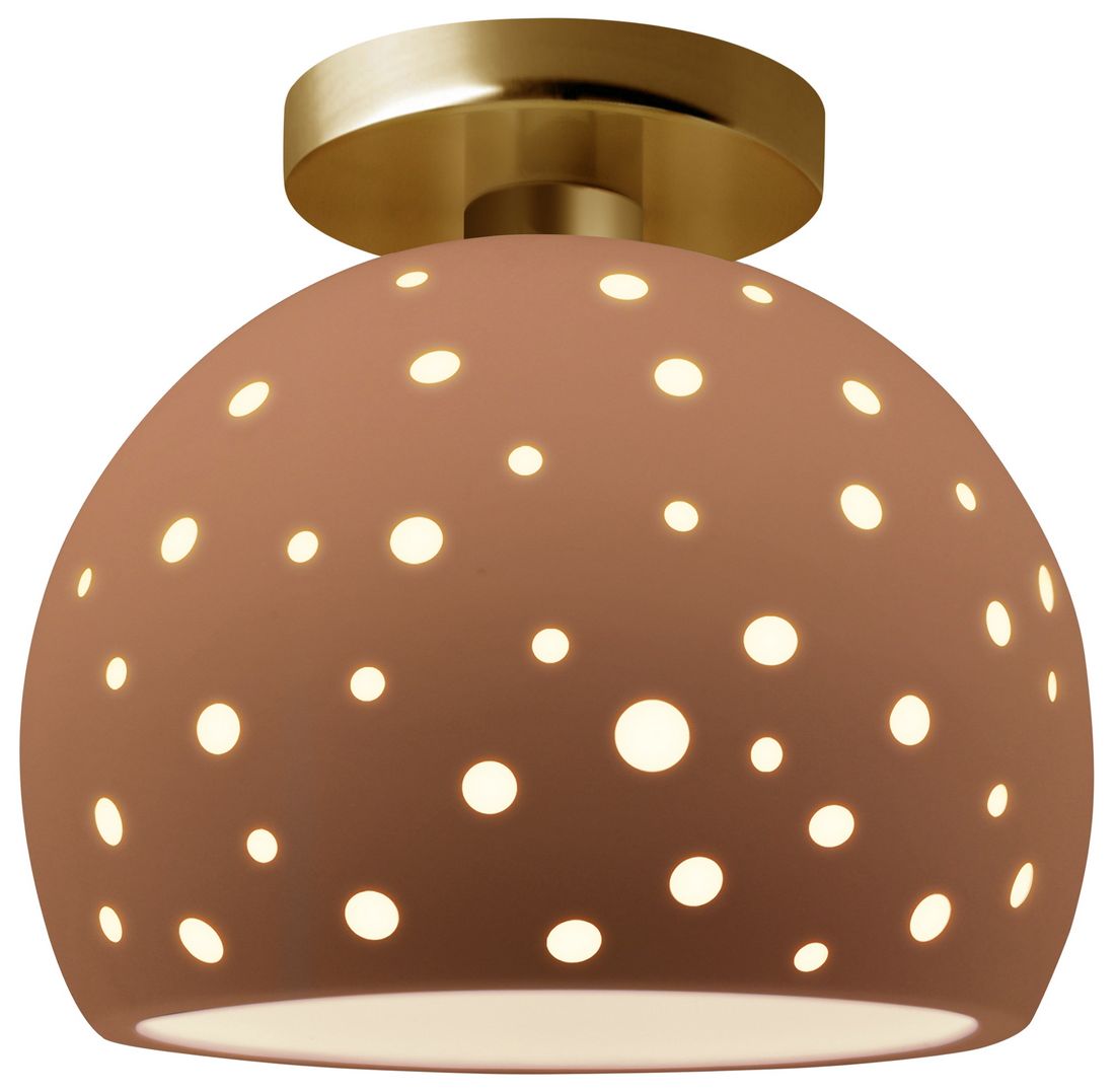 Perforated Globe 7" Wide Adobe Brushed B