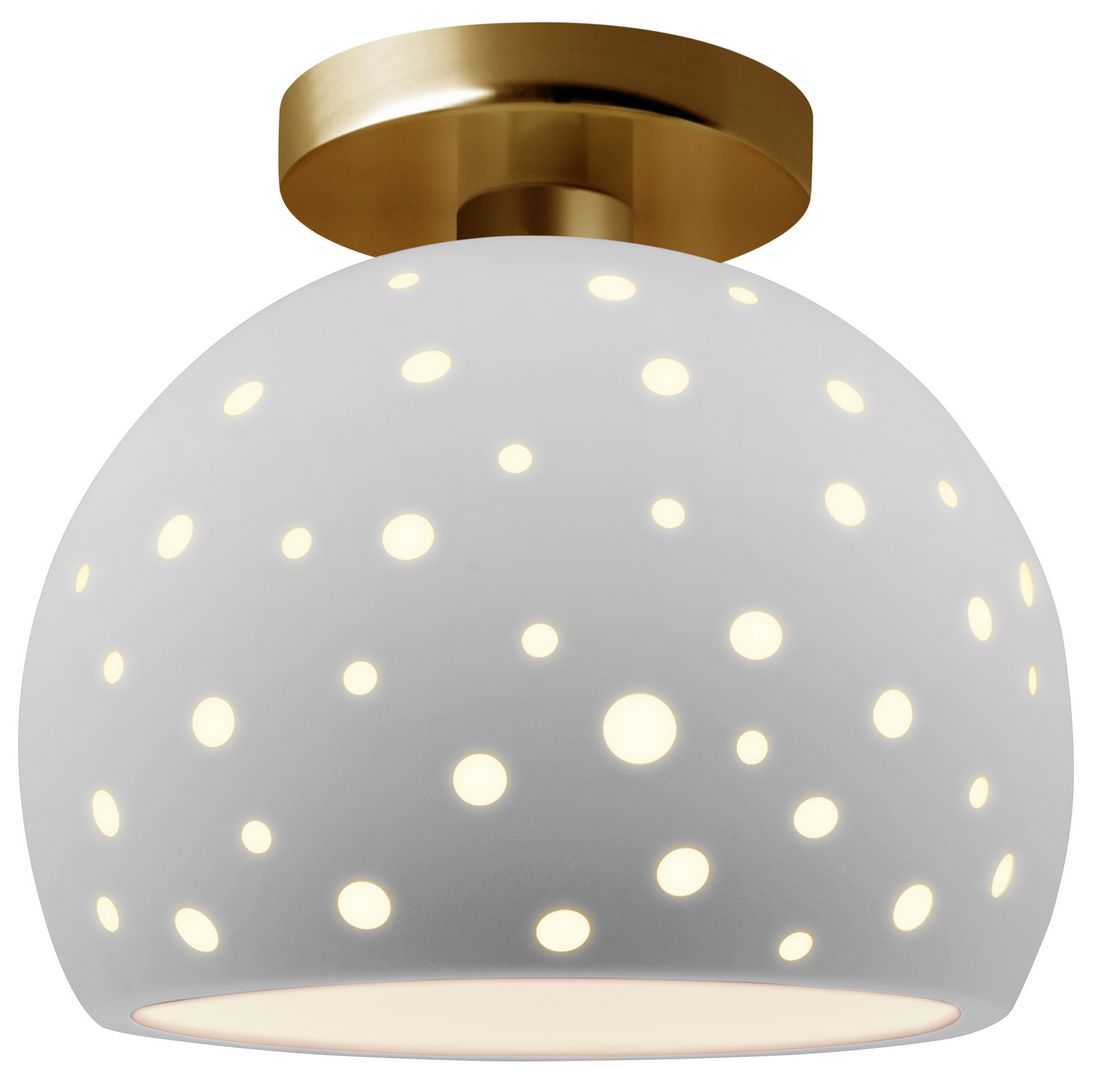 Perforated Globe 7" Wide Bisque Brushed