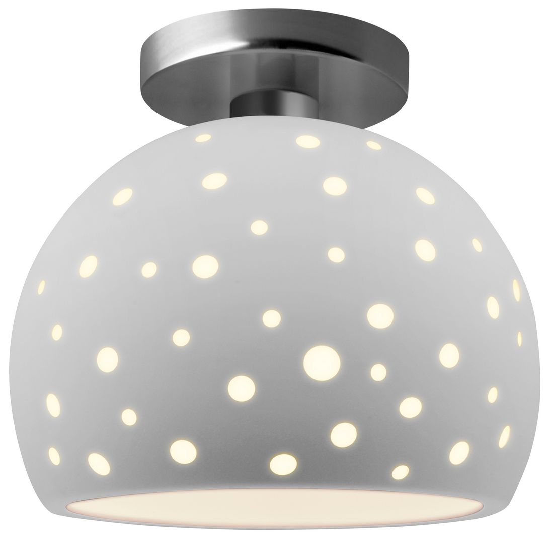 Perforated Globe 7" Wide Bisque Brushed