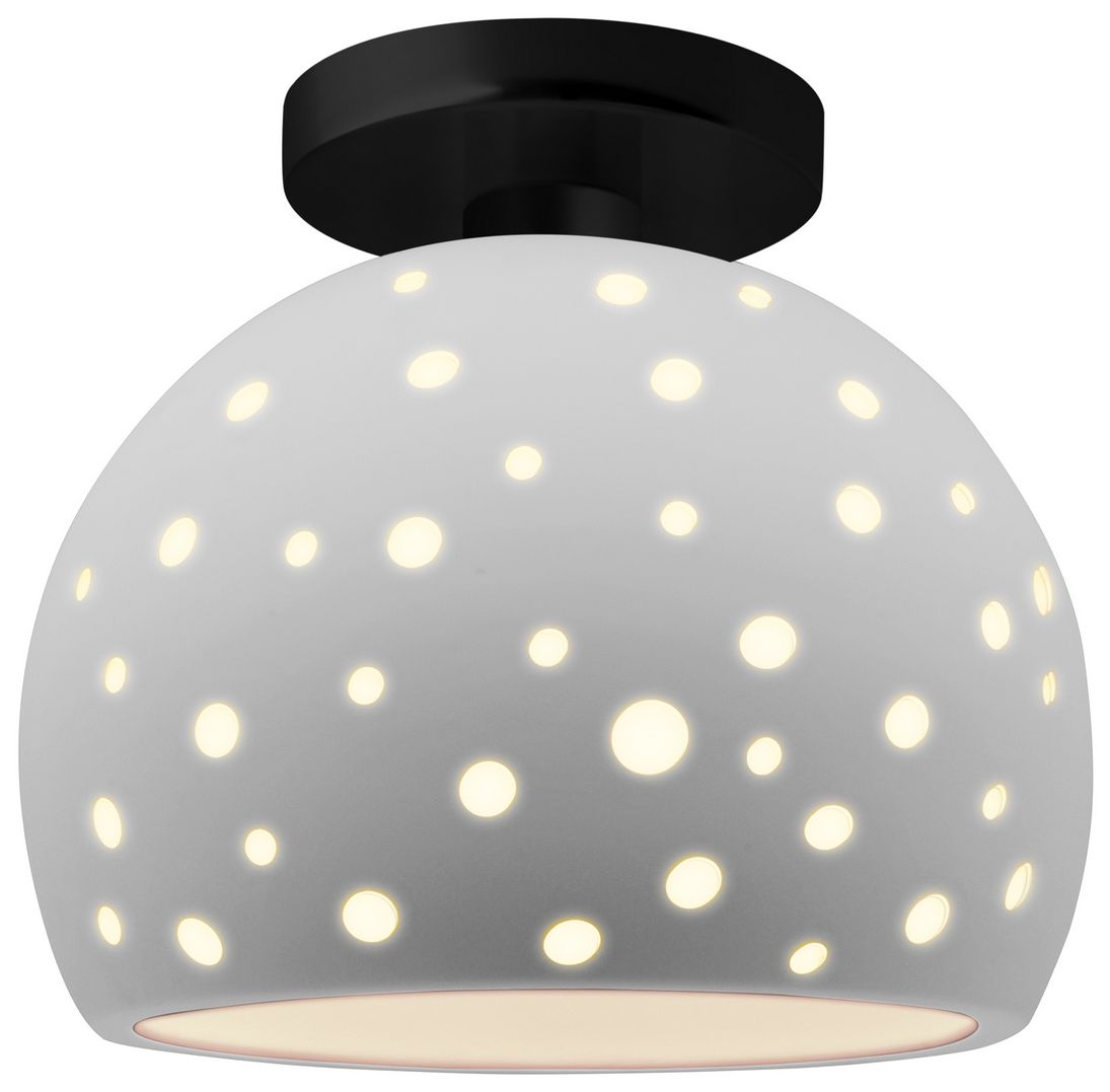 Perforated Globe 7" Wide Bisque Matte Bl