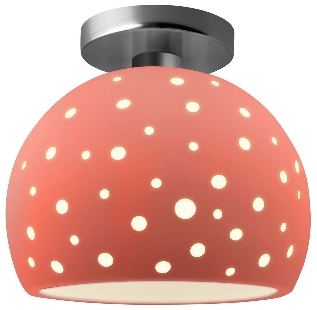 Perforated Globe 7" Wide Gloss Blush Bru