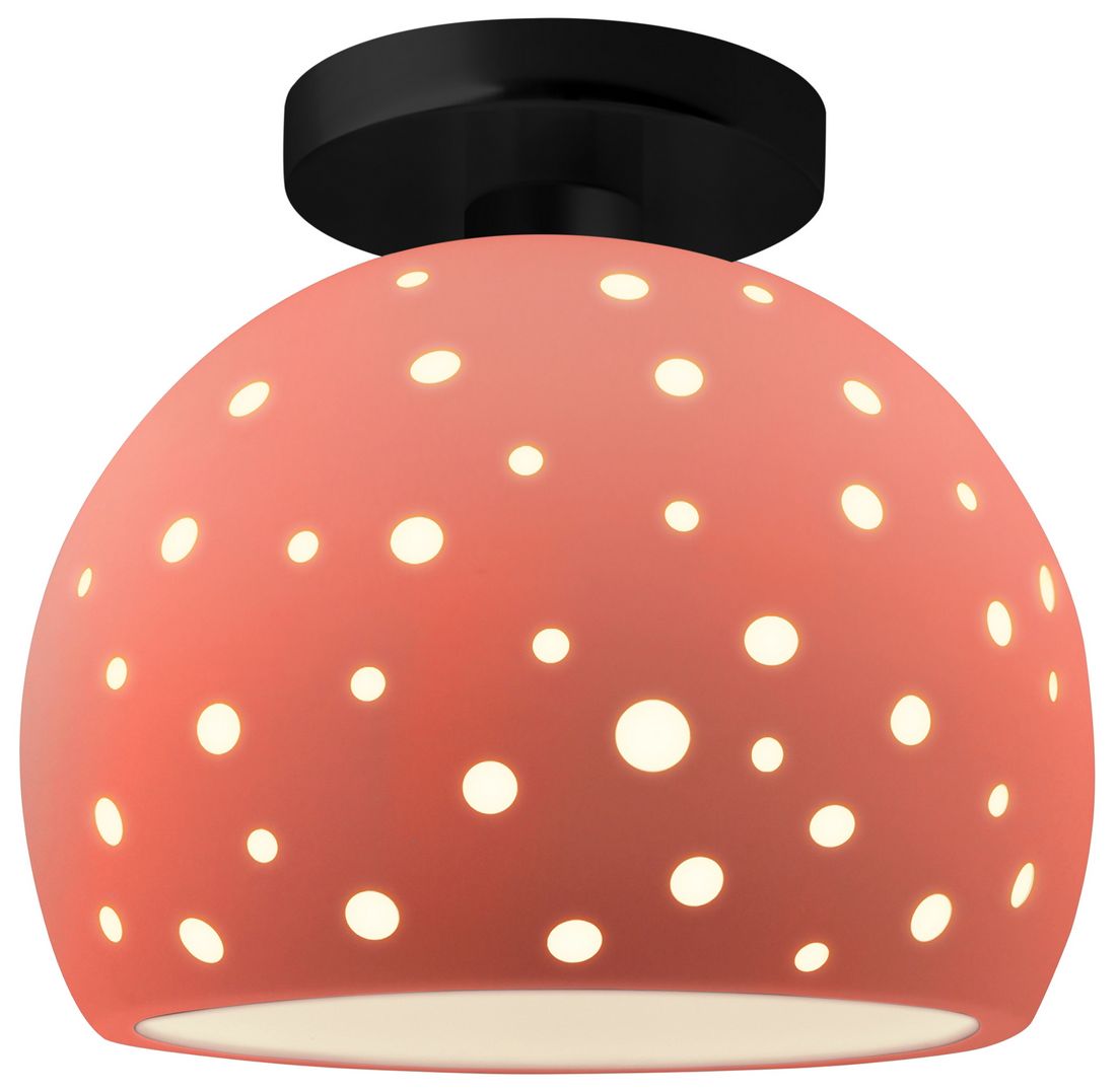 Perforated Globe 7" Wide Gloss Blush Mat