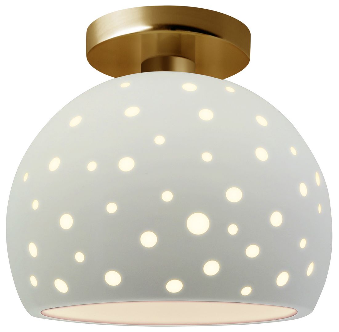 Perforated Globe 7" Wide Matte White Bru