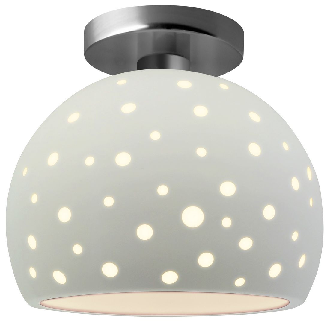 Perforated Globe 7" Wide Matte White Bru