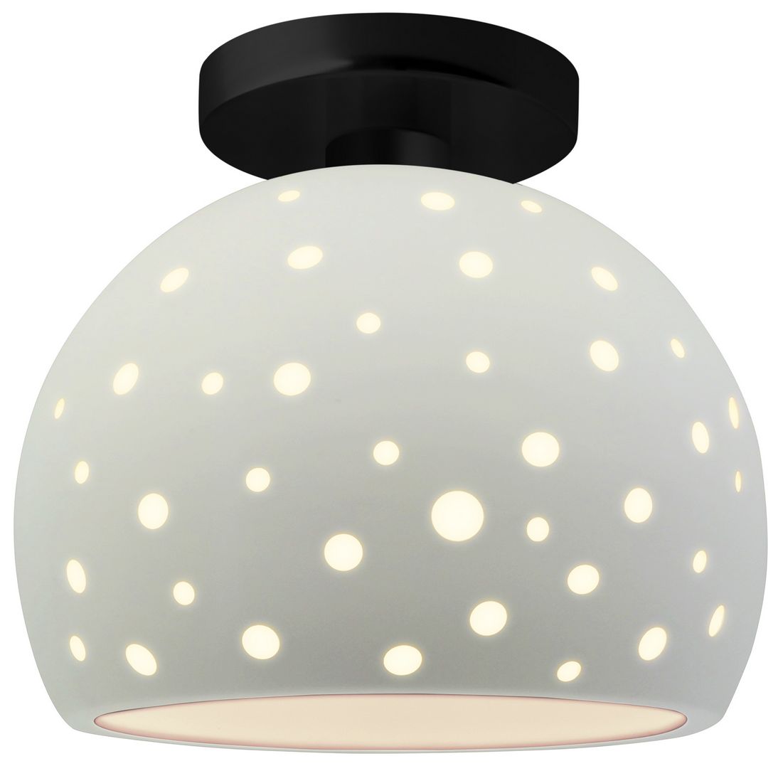 Perforated Globe 7" Wide Matte White Mat