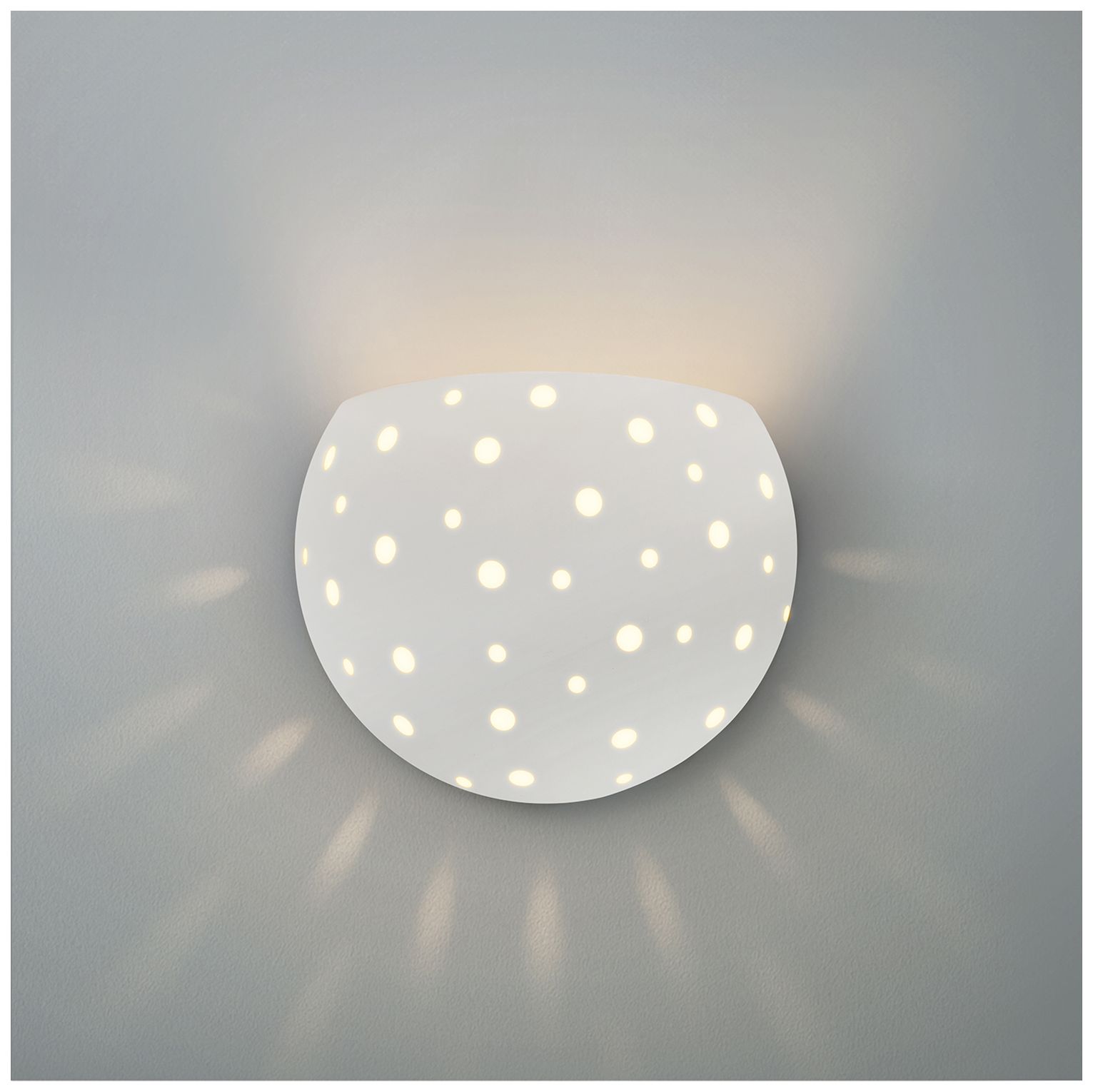 Image 5 Perforated Globe 8" High Bisque Wall Sco more views