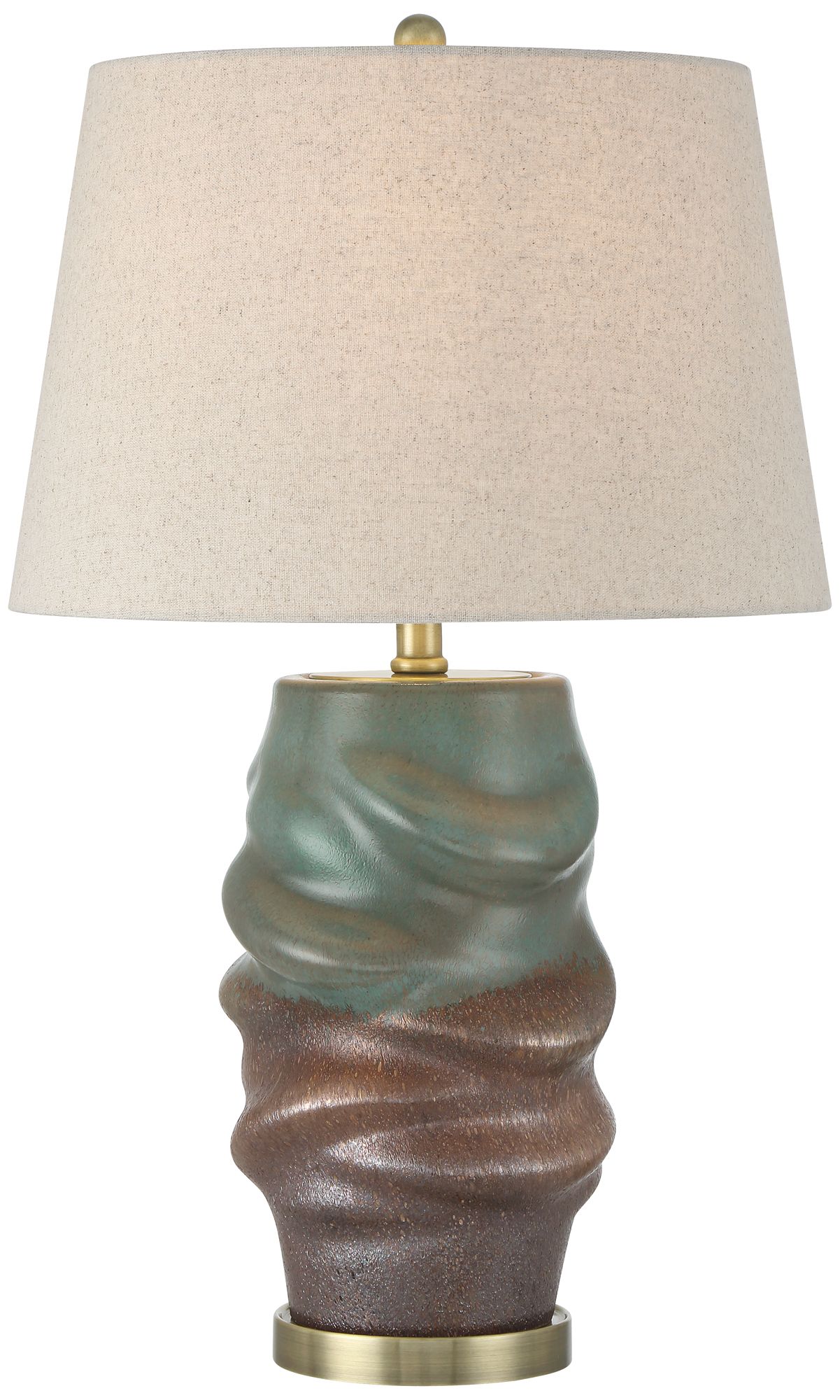 Pergamon 25" Blue Gold Glass Night Light Lamp Set of 2