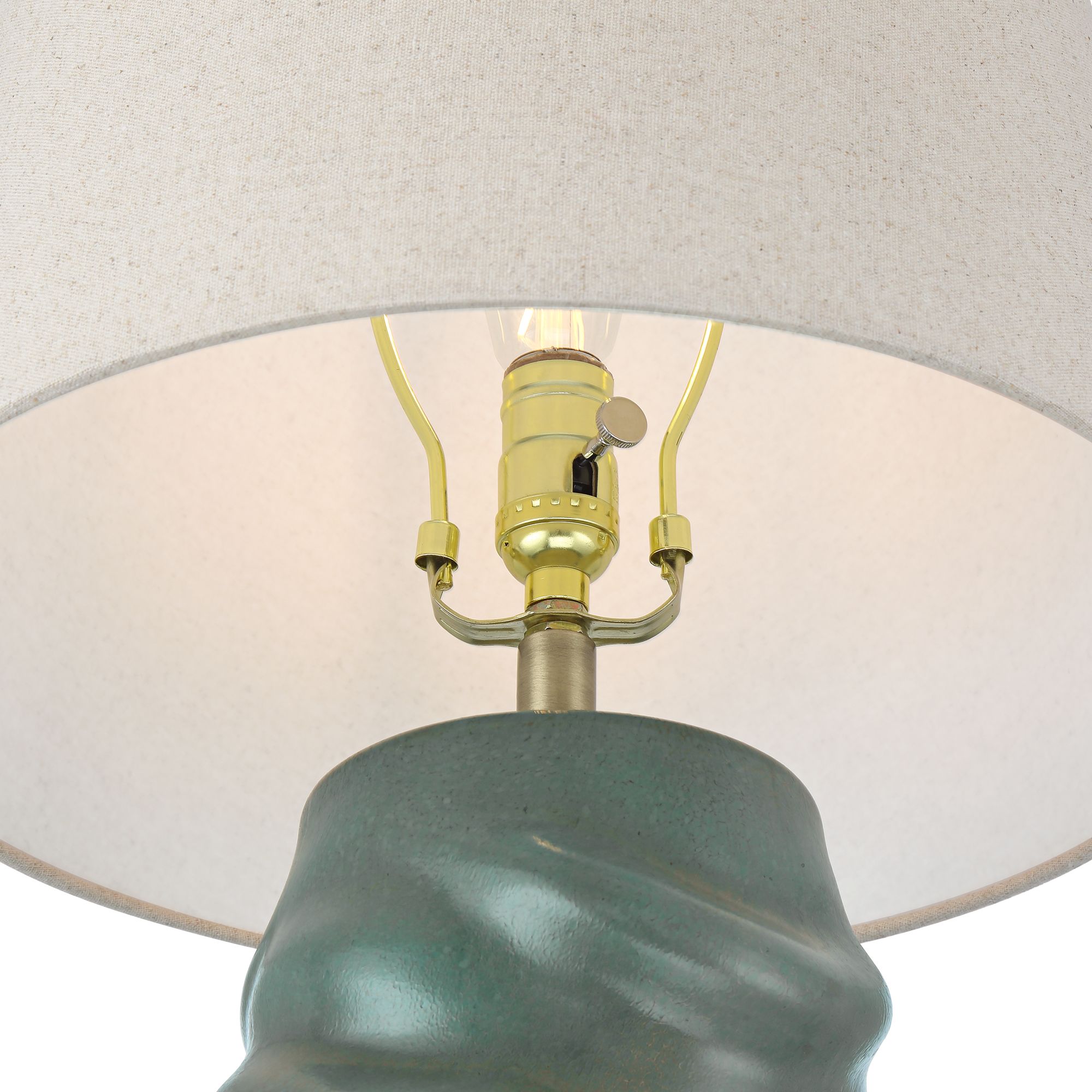 Image 4 Pergamon 25" Blue Gold Glass Night Light Lamp more views