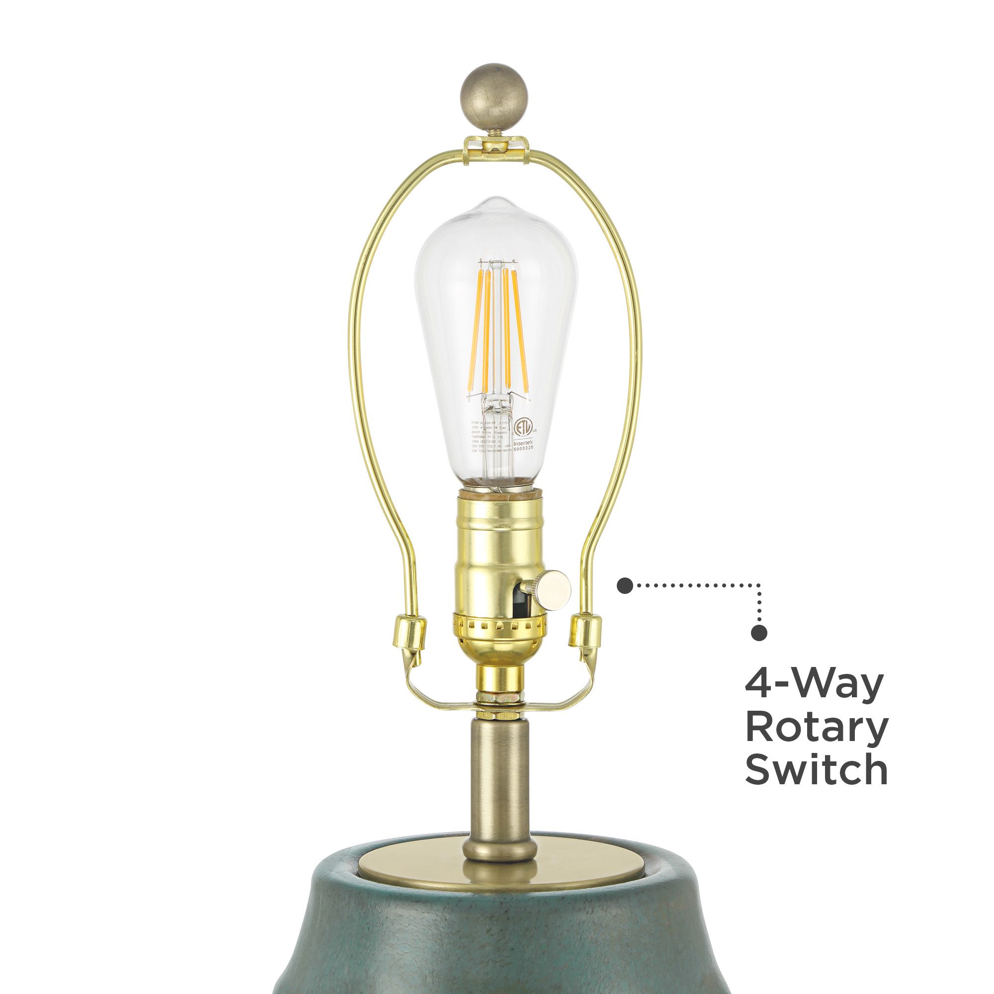 Image 5 Pergamon 25" Blue Gold Glass Night Light Lamp more views