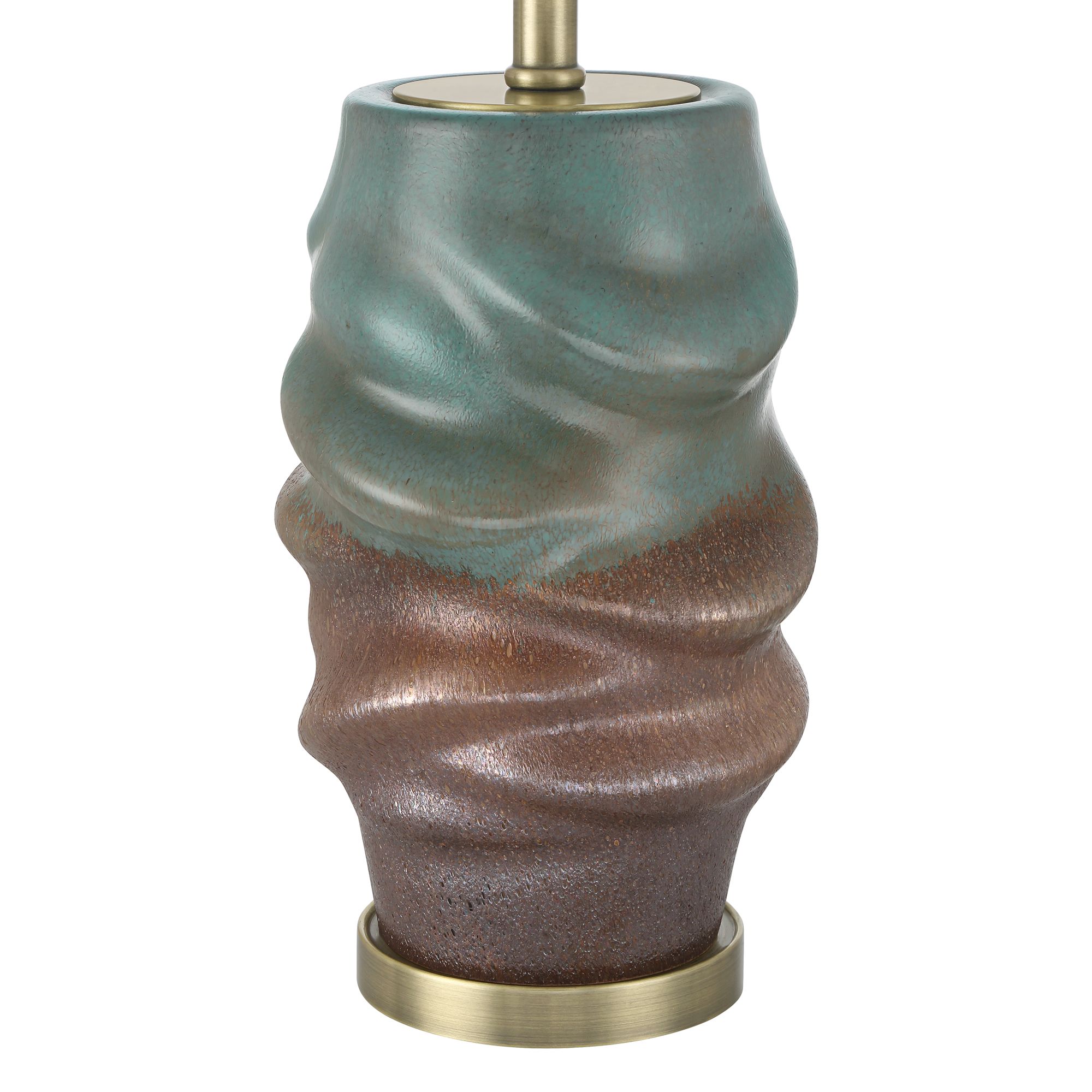 Image 7 Pergamon 25" Blue Gold Glass Night Light Lamp more views