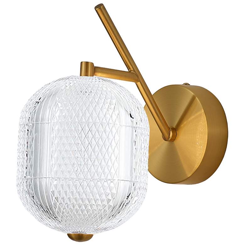 Image 1 Peri 10.75" High Aged Brass Finish Wall Sconce w/ Clear Shade