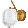 2_Peri 10.75" High Aged Brass Finish Wall Sconce w/ Clear Shade