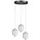 Peri 12" Wide 3 Light Matte Black LED Multi Pendant