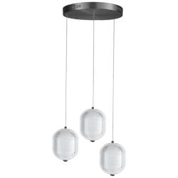 Peri 12" Wide 3 Light Matte Black LED Multi Pendant